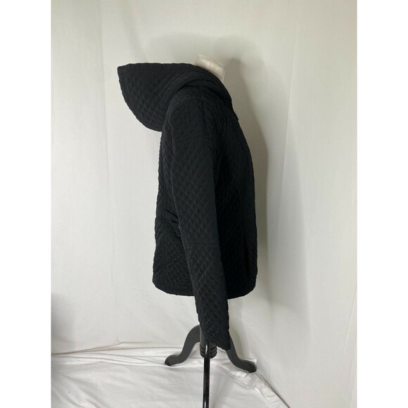 North Crest Women’s Outerwear Jacket Black Quilted Full Zip Hooded Size Medium - Picture 4 of 6